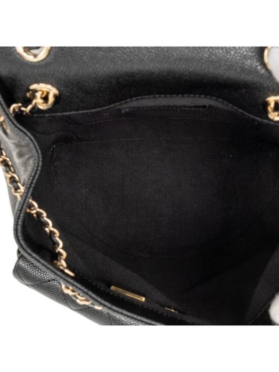 Chanel Triple CC Logo Quilted Chain Backpack Black Caviar Leather main image 6